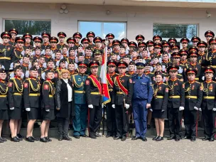 Парадный расчет Нижегородской кадетской школы на Параде Победы в честь 78-летия со дня Победы Советского Союза в Великой Отечественной войне.