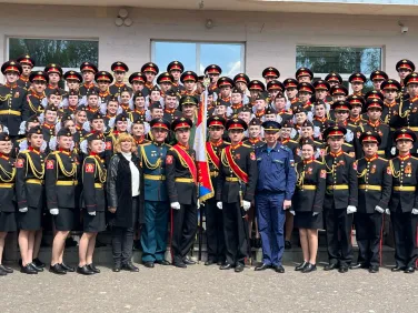 Парадный расчет Нижегородской кадетской школы на Параде Победы в честь 78-летия со дня Победы Советского Союза в Великой Отечественной войне.